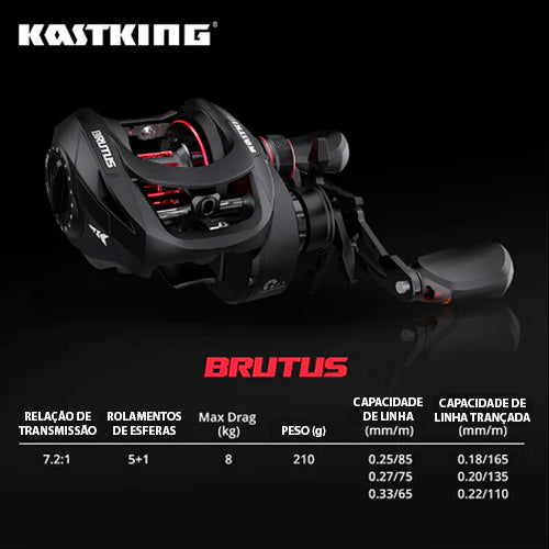 Carretilha de Pesca Profissional KastKing Brutus - Drag de 8kg e 5+1 Rolamentos | ReFisher - ReFisher - Construindo Histórias de Pescador